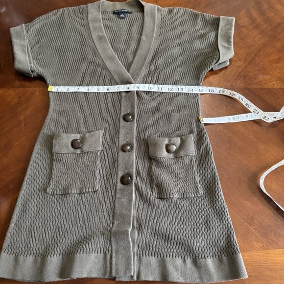 Banana Republic Olive Green Sz S Belted Button Front Cardigan Sweater Women’s - Picture 11 of 14